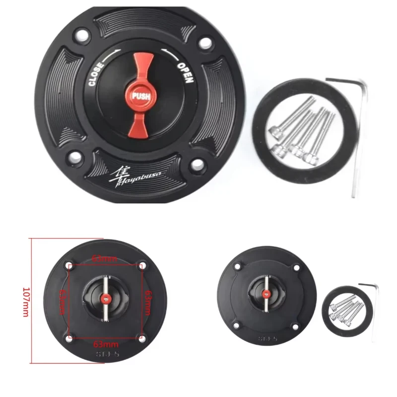 For Suzuki GSXR 1300 Hayabusa 2008-2020 GSXR600 750 1000 2004-2020 Keyless Motorcycle Fuel Gas Tank cap Cover