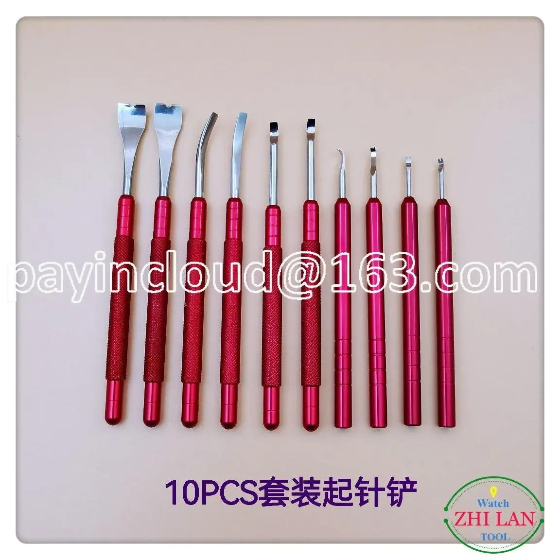 Watch Repair Tool/10 Pieces Set Needle Shovel/Red Aluminum Handle Set Pry Needle/Needle Shovel/Pry Needle/Needle Pliers