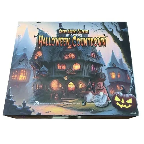 Calendrier de l'Avent de Noël et d'Halloween, Édition Spéciale, Modèle 3D, Calendrier de Vacances, Collection de Cadeaux Pop, Ornements, 24 Poches, 2024