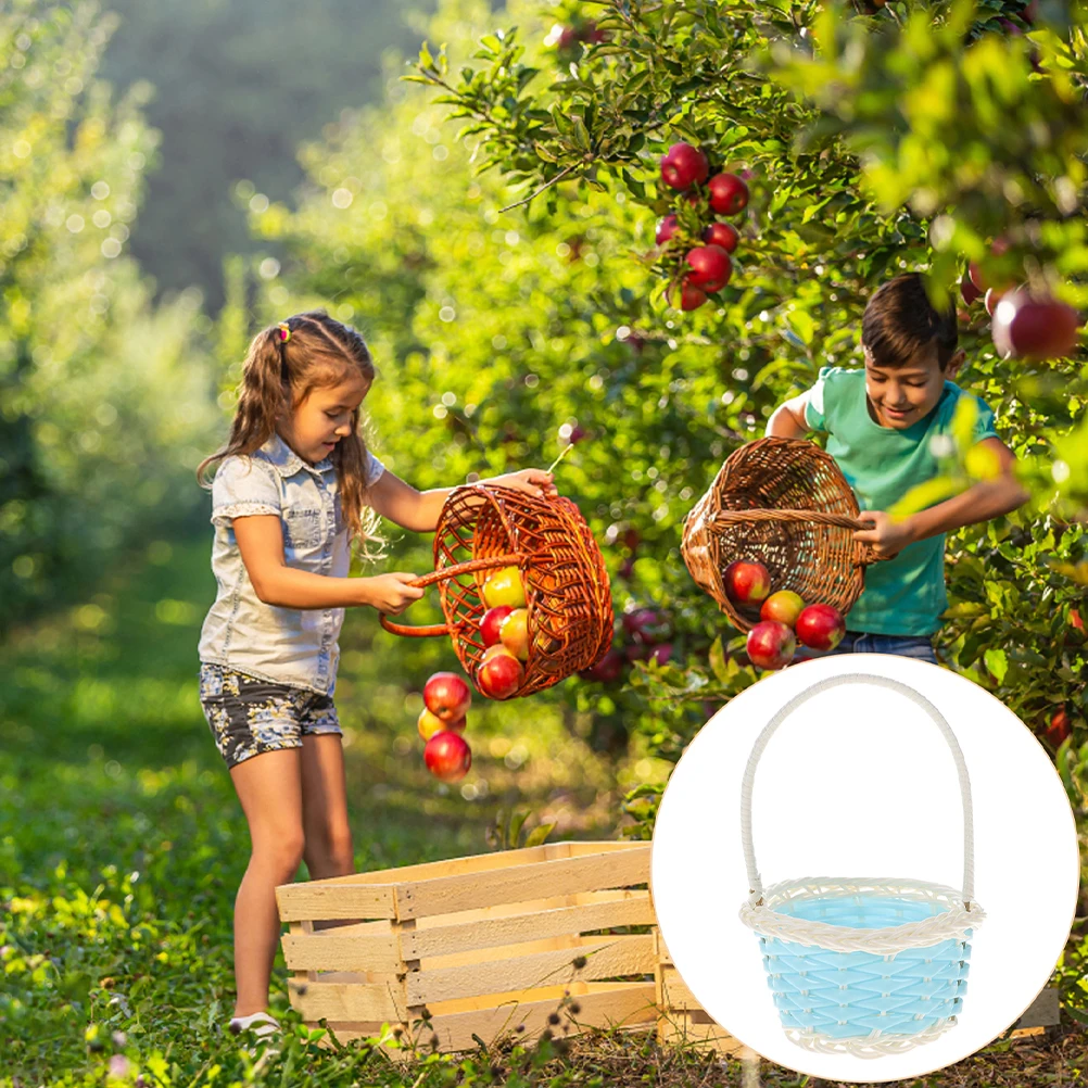 

10Pcs Small Woven Basket Mini Plastic Basket Portable for Kids Picnic Party Easter Favor Gift Mini Picnic Baskets Party Favor