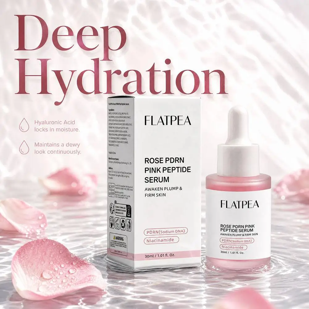 Pink Collagen Essence With PDRN Peptide Brightening Hydrating Facial Serum Soften Dull Skin Restore Radiant Glow Skincare Lotion