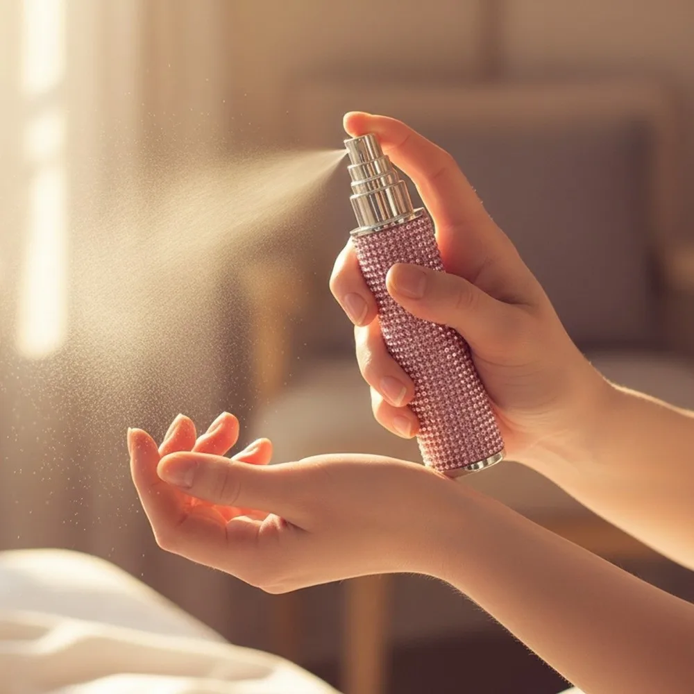 

Fashion 10ml Perfume Bottle Full Rhinestone Refillable Cosmetic Container Leak-proof Perfume Atomizer Bottle for Woman