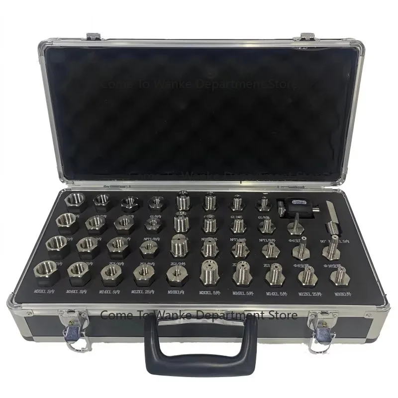 

Stainless Steel Pressure Fittings Kit 38pcs Universal Pressure Connector Adapters Accessories Set Pressure Test Instrument Joint