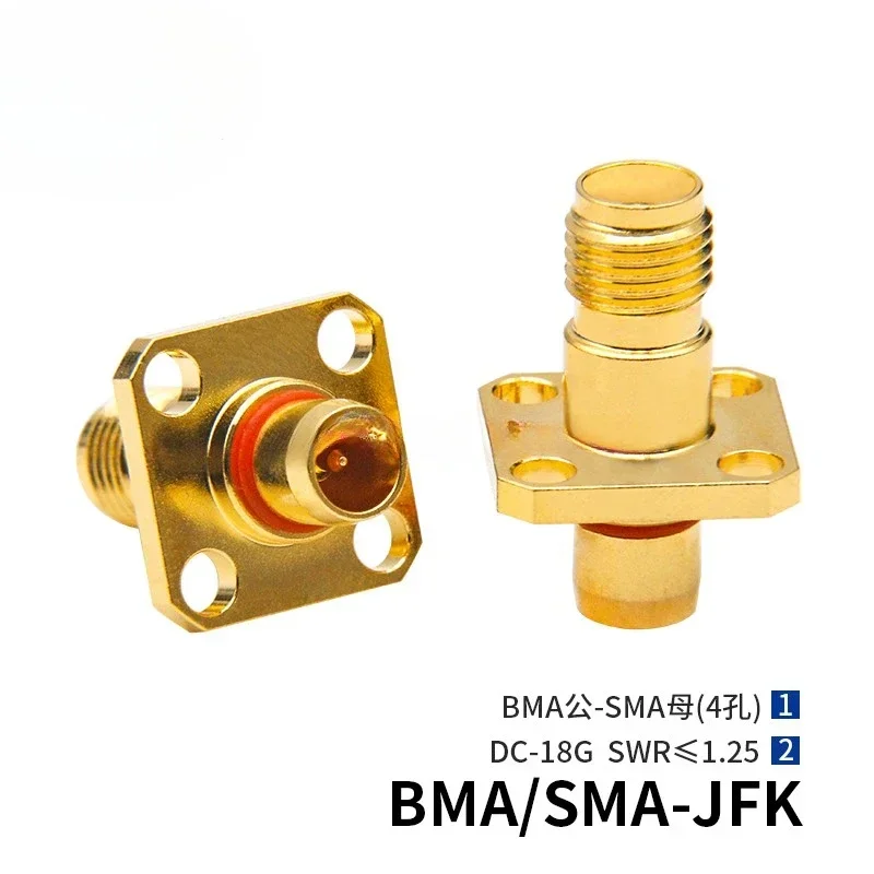 RF Adapter BMA/SMA-JFK Revolving Female 4-hole Flange Through Wall 18G