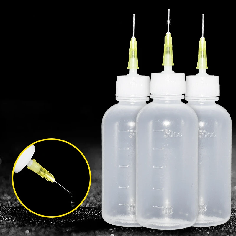 

50ML Empty E-liquid Plastic Rosin Flux Alcohol Bottle +11 Needles Tool Parts for Dispenser Rosin Solder Flux Paste