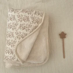 Floral Print Fleece Baby Blanket Newborn Cotton Swaddle Winter Baby Bedding Items Stroller Cover Kids Blanket Mother Kids