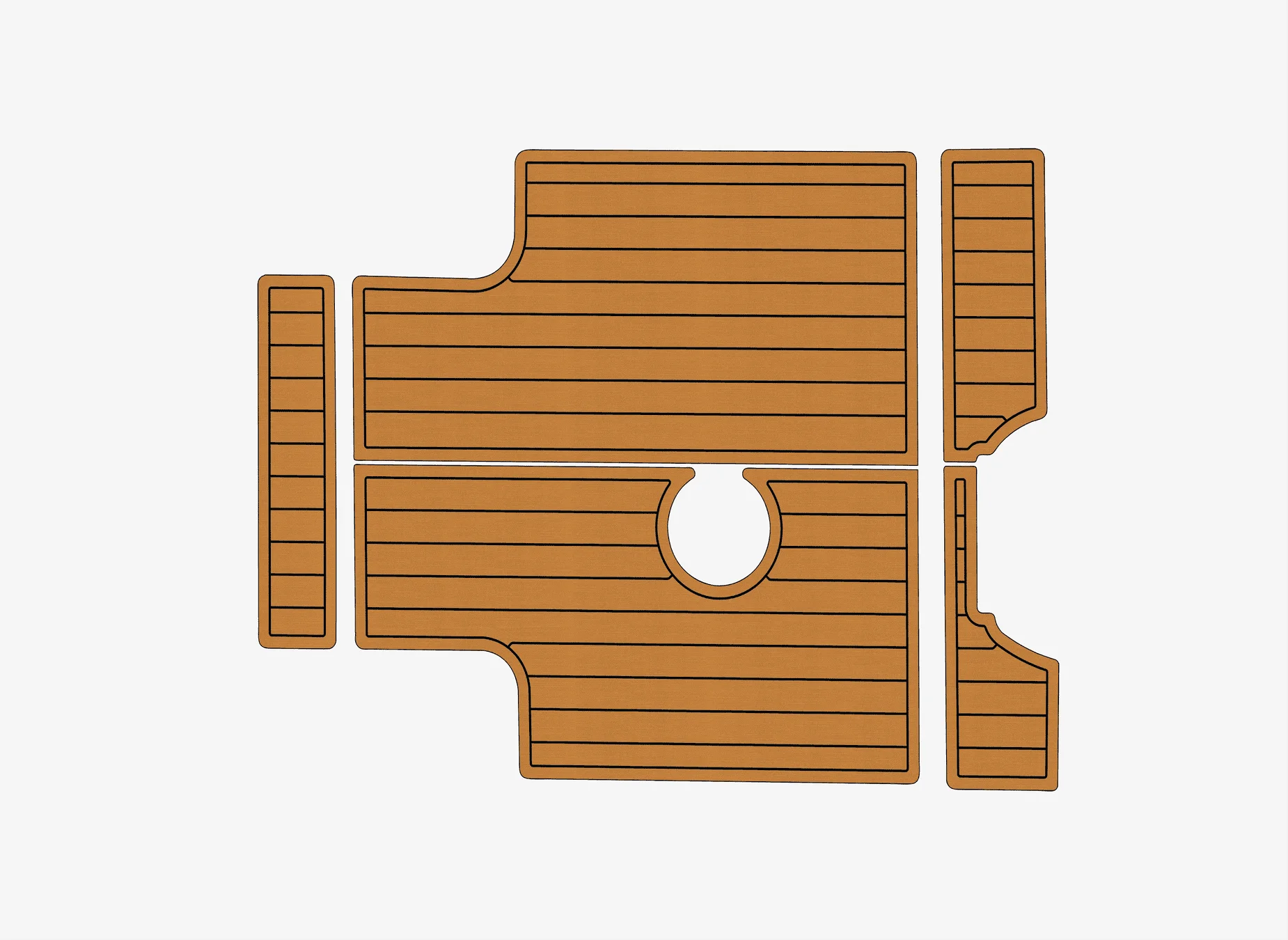 Non-Slip EVA Faux Teak Marine Mat Self-Adhesive 6mm Yacht Cockpit Pad for 1993-2000 Luhrs T290 Open SF Boat Decking Easy Install