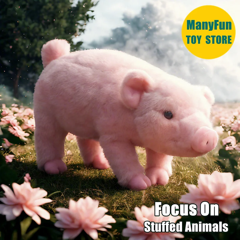 

Realistic Pink Piggy Plush Toy - Cute Pig Plushie, Lifelike Pink Pig Stuffed Animal, Realistic White Hog Doll Gift for Kids