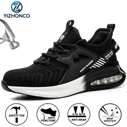 Zapatos De TRABAJO antigolpes para Hombre, zapatillas De trabajo De Seguridad con puntera De acero, De primavera, YIZHONCO