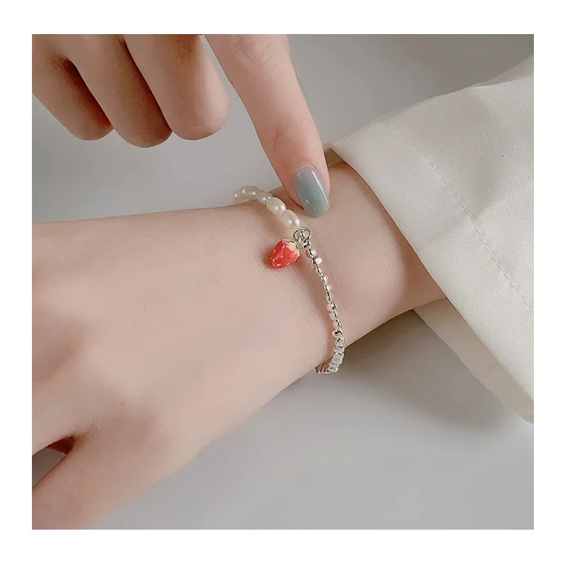 

Браслет Kalaini Broken Silver Strawberry: Двойная цепочка, несколько звеньев, для подруги, для интернет-знаменитостей, на удачу