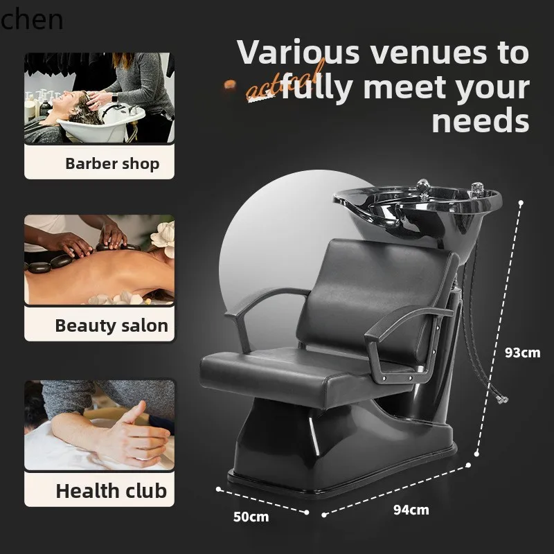 Cross-Border Salon Semi-Reclining Hair Salon Shampoo Chair Export Hair Salon Hair Washing Bed