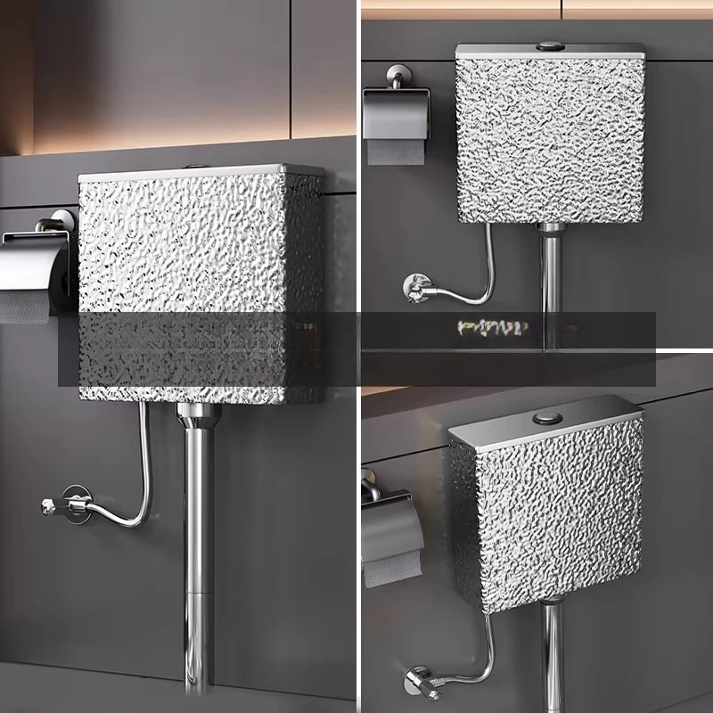 High-end water ripple 304 stainless steel water tank household bathroom toilet squatting toilet wall-mounted pumping tank