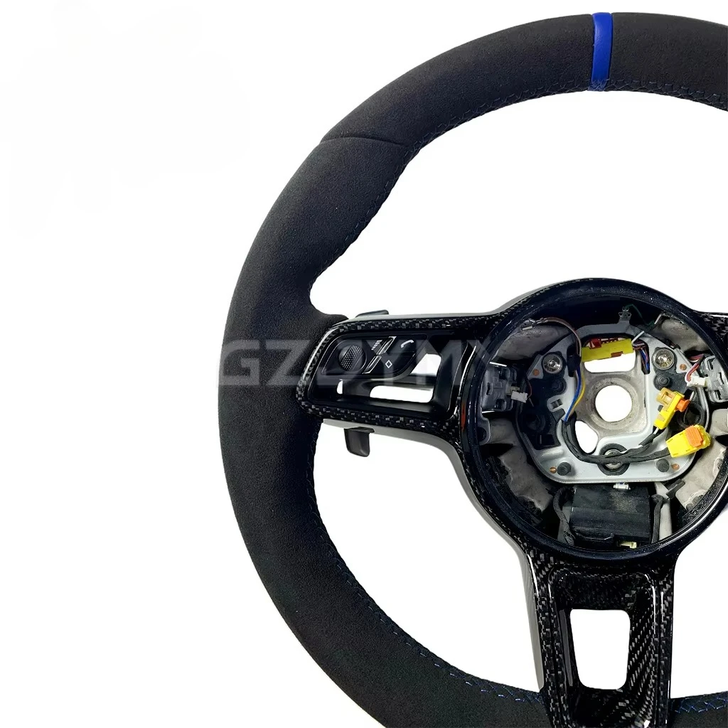 Hand-Stitched Black/Alcantara Steering Wheel for Porsche Panamera/Macan/718/911 porsche Steering Wheel