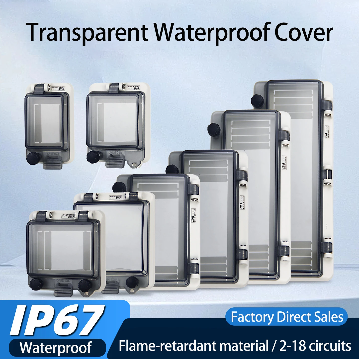 IP67 회로 차단기 투명 방수 박스 창 스위치 투명 배전함 창 보호 커버