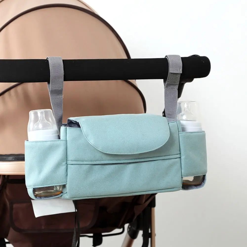 Large Capacity Baby Pram Organizer Multifunctional Detachable Design Stroller Hanging Bag Solid Color Insulated Pocket