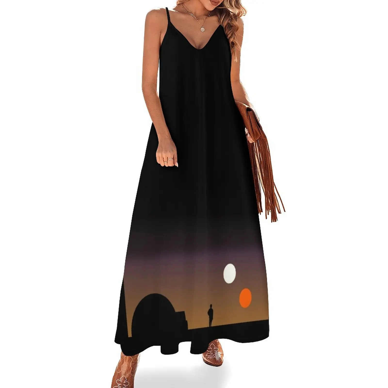 

The Double Sunset... Sleeveless Long Dress Women's skirt fairy dress Dress