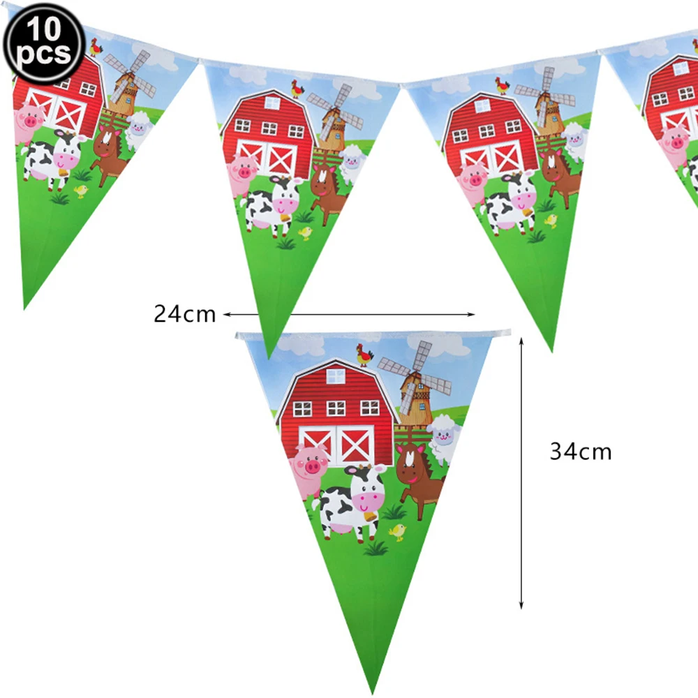 Bauernhof Geburtstag Dekor Bauernhof Tiere Geschirr Banner Ballon Scheunenhof Themen Pappteller Tassen Servietten Bauernhof Geburtstag Party Supplies – Detail 5