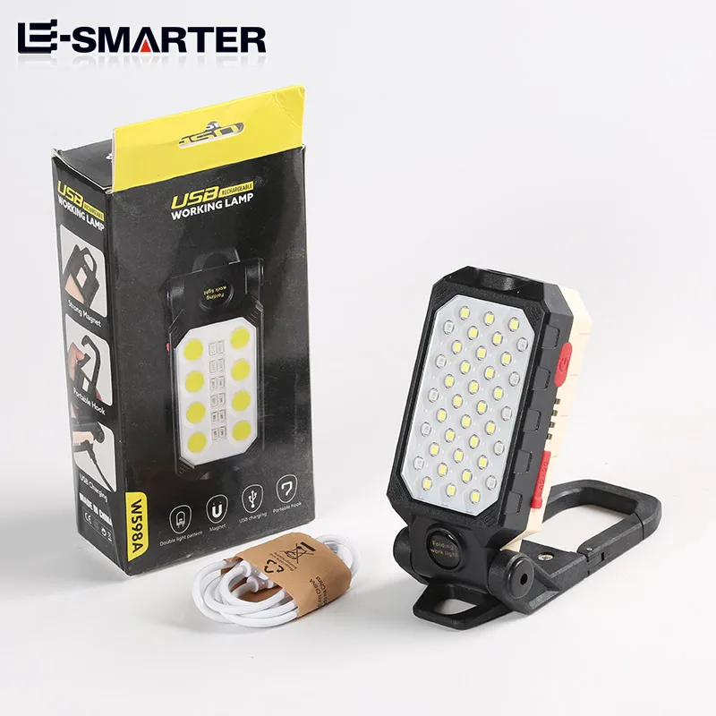 ESMARTER COB Tragbares Arbeitslicht USB wiederaufladbar Notfall-Reparaturlicht Mobile Lichtquelle Taschenlampe