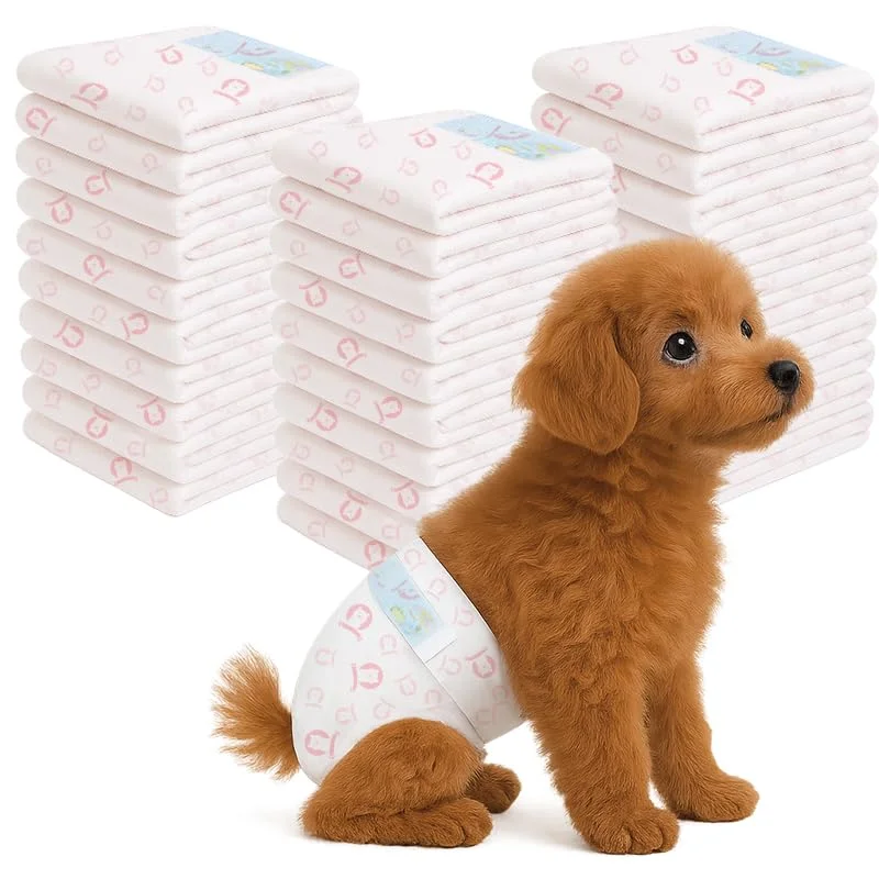Disposable Diapers for Dogs,Leak-Proof,Highly Absorbent,Instant Dry,Soft And Travel-Friendly,Adjustable Soft Waistband Pet Diape