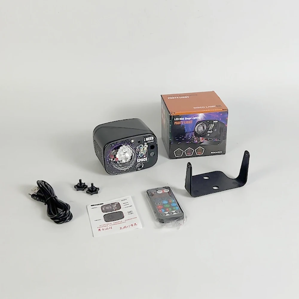 جهاز عرض ليزر صغير RG + RGB LED DJ ديسكو ضوء حفلة المرحلة الإضاءة تأثير التحكم الصوتي USB ستروب مصباح للمنزل أرضية الرقص