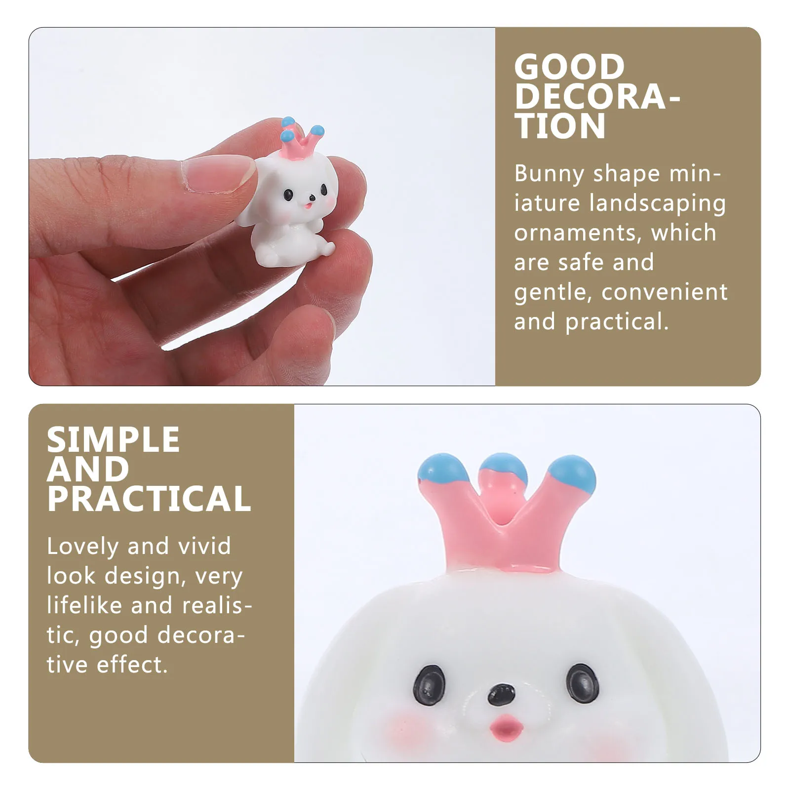 

12 Pcs Ornaments Decoration Mini Resin Rabbits Decorations Figurines Small Diy Bunny Toys Shape
