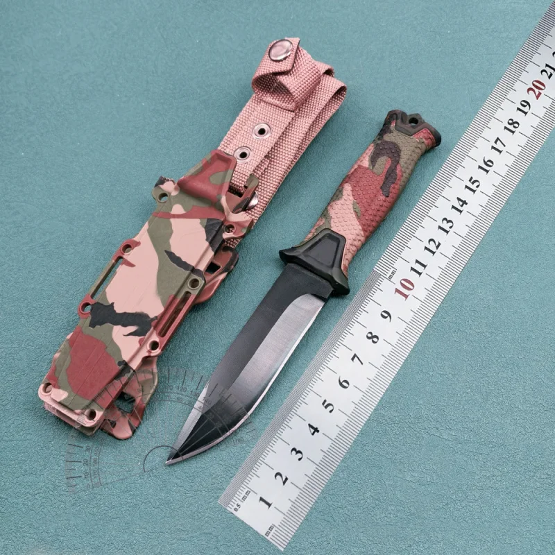 

CamouflageBGSurvival High Hardness Outdoor Camping Self-defense Beyblade Straight Knife