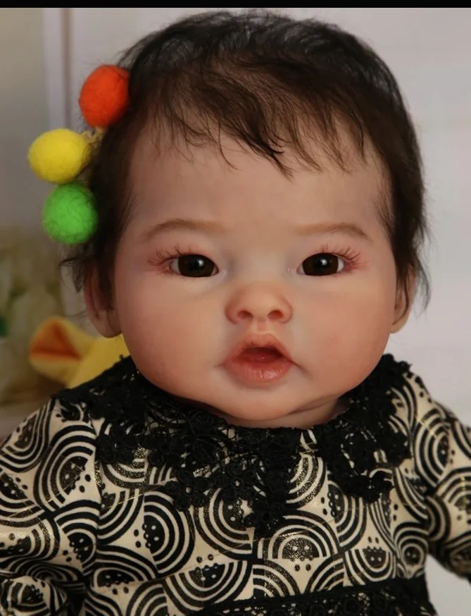 

NPK 20inch Asian Baby Reborn Doll Kit PingPing Unfinished Unpainted DIY Doll Parts for Collectors And Craftsmen