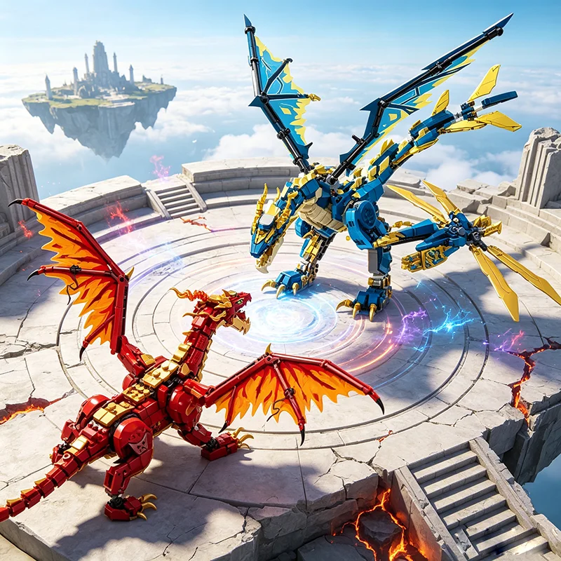 Movie Monastery training hall, element super Dragon Mechatrone block brick birthday gift
