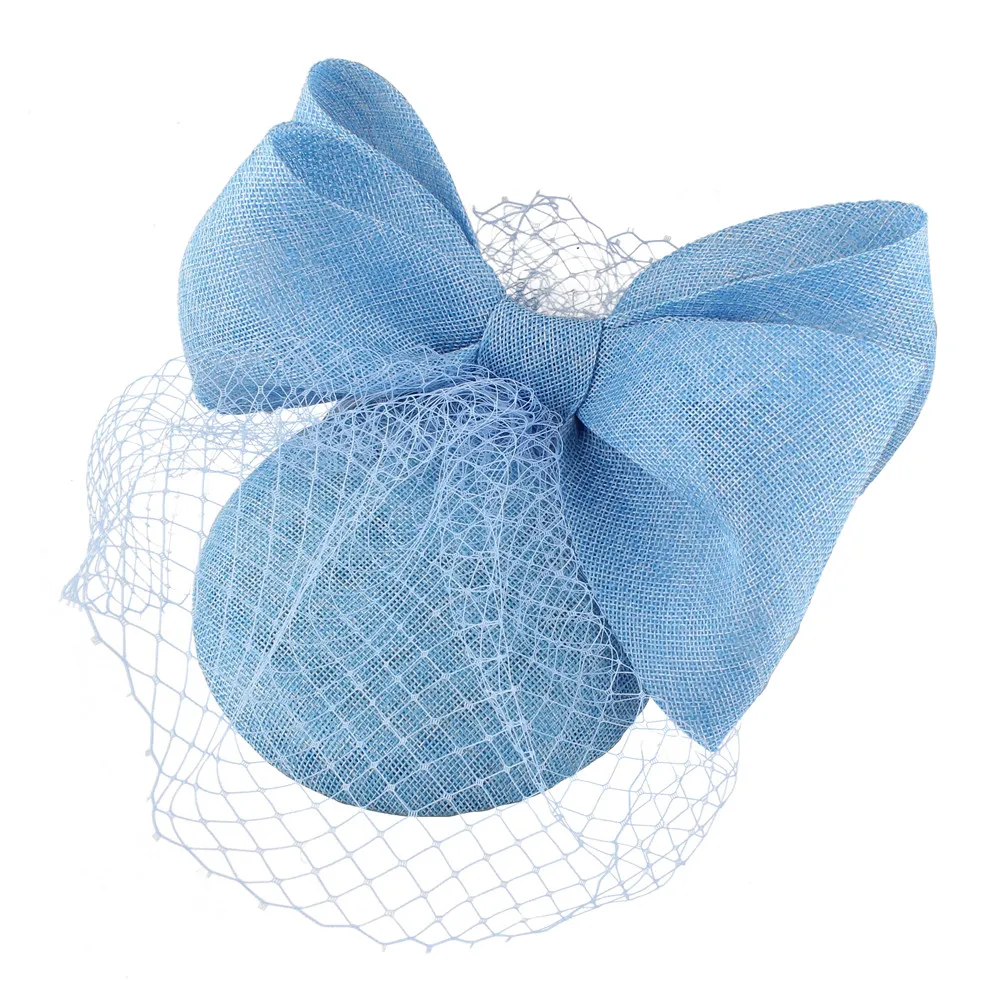 Fashion Bride Wedding Hats Fascinator Bow Hair Accessories Women Party Occasion Headpiece With Mesh Headwear Hairpin Millinery