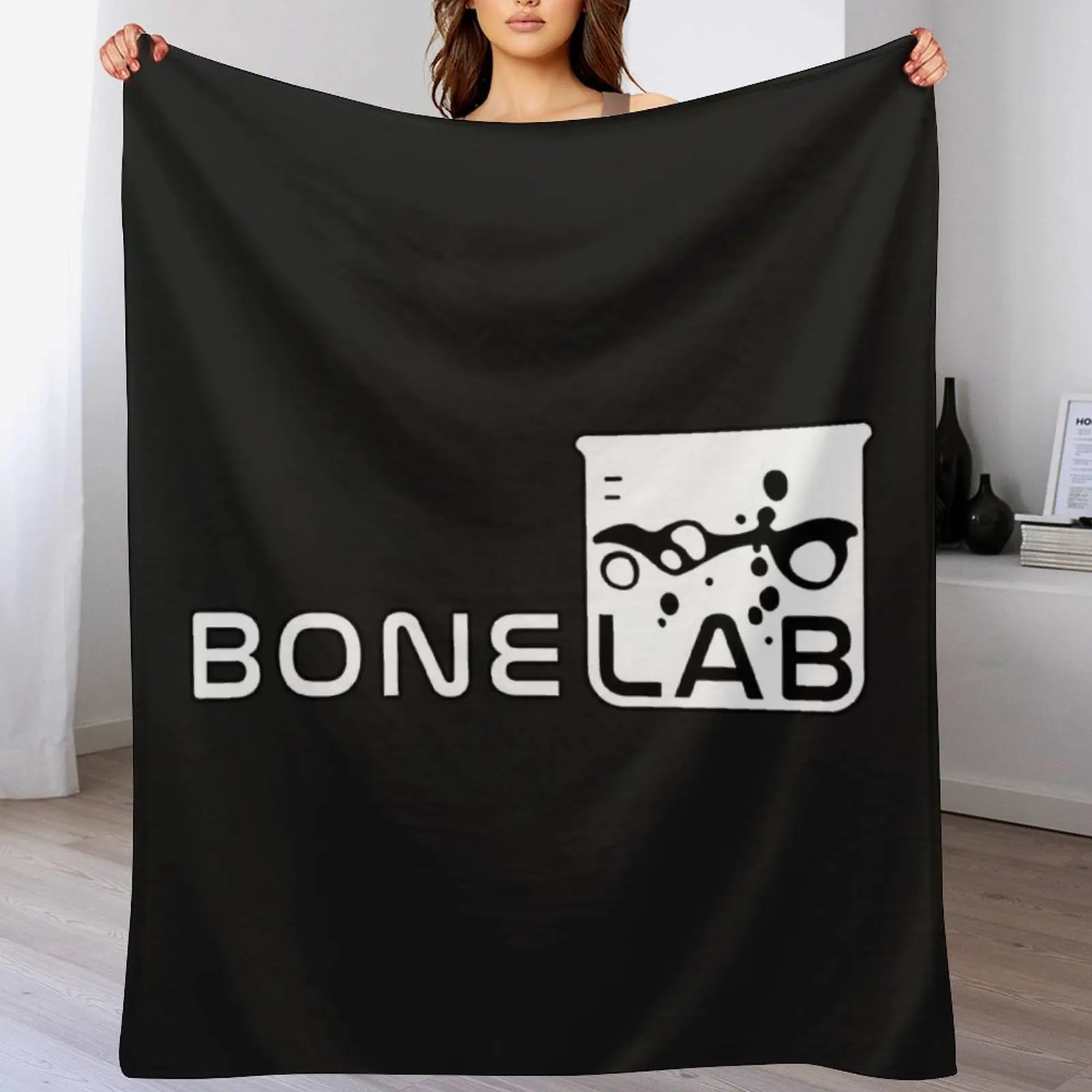 BONELAB with border BONELAB Throw Blanket Warm Plush Fuzzy Blanket for Living Room