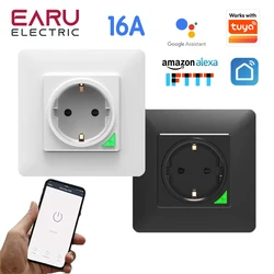 WiFi Smart Timer Light Wall Switch Push Button Switch EU Power Socket Outlet Smart Life Tuya Remote Control Alexa Google Home