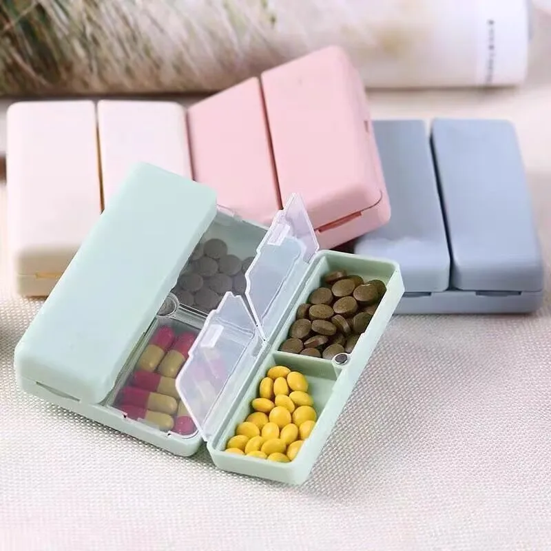 Portable 7-cell Pill Box, Independent Folding Double-layer Storage Box, Magnetic Seven-cell Pill Box