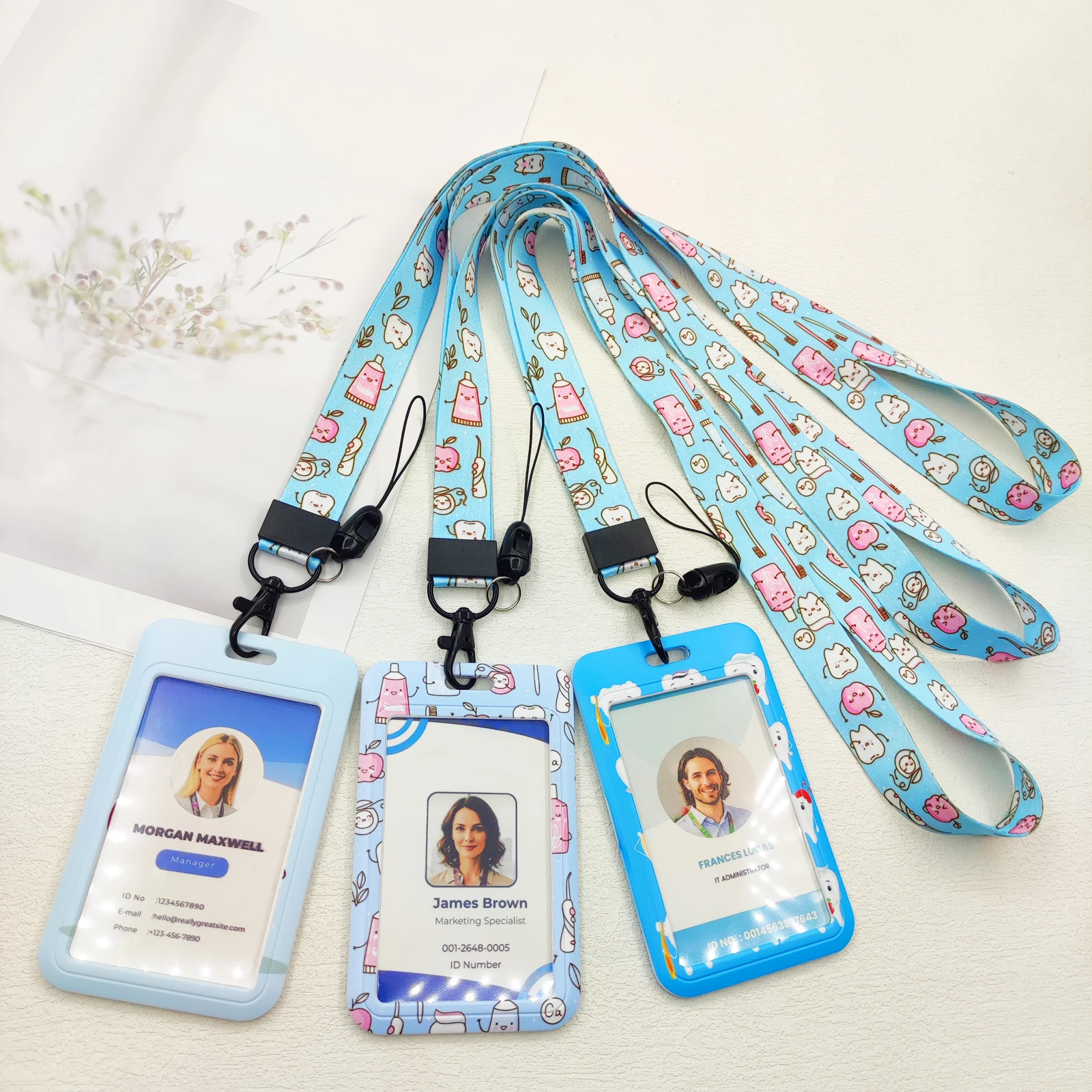 Dentist Lanyard Card Holder Keychain Doctor Badge Holder Neck Strap Women Lariat Phone Rope Credential Accessories