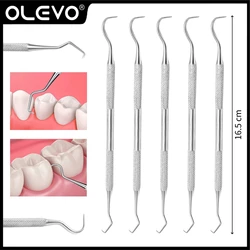 1/5Pcs Double Ends Dental Stainless Steel Teeth Clean Hygiene Explorer Probe Hook Pick Dentist Tartar Scraper Remover Tooth Care