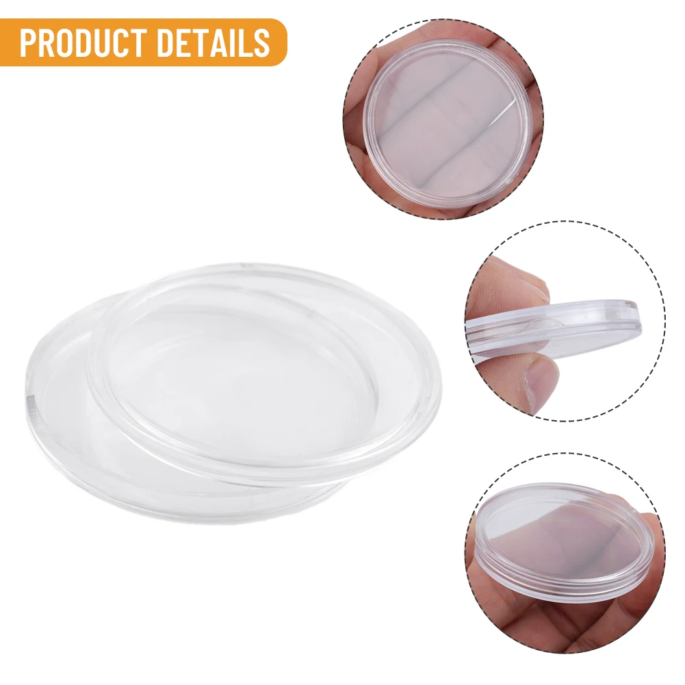 100 Count Transparent Coin Capsules 41mm Round Plastic Boxes for Commemorative Double Protection Against Oxidation