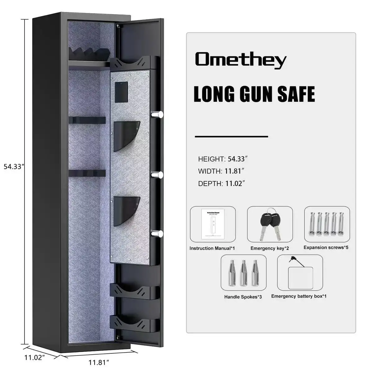 Factory Customized Secure Gun Safe with Fingerprint and Password Protection