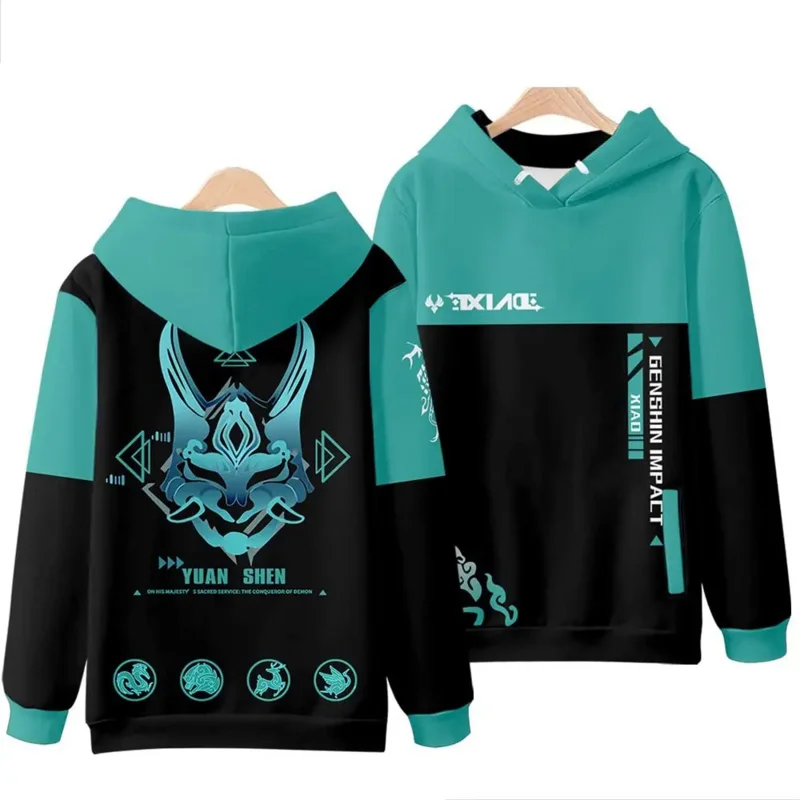 2022 Genshin Impact Xiao 3D Printing Men/Women Autumn Fashion Game Hoodies Sweatshirt Long Sleeves Pollover Clothes