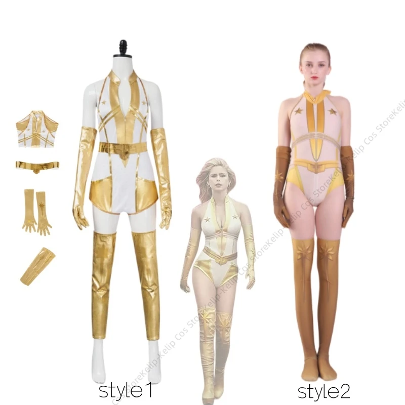 

TB Starlight Cosplay Costume Annie January White Gold Dress Superhero Uniform Outfit Sets For Adult Women Halloween Party