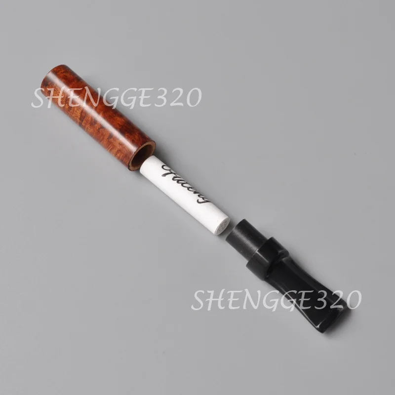 حامل سجائر خشبي من براير، أنبوب تدخين خشبي، نمط قصير مستقيم #6