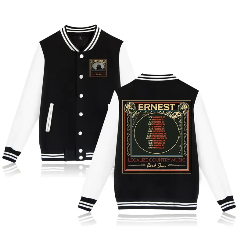 ERNEST Legalize Country Music Roadshow Jacket Women Men Vintage Fashion Long-sleeved Jacket Trend Casual Baseball Uniform