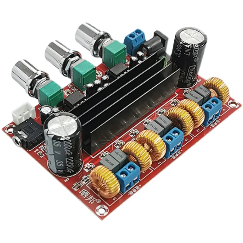 2.12.1 channel digital power amplifier board tpa3116d2 wide voltage 12v-24v high power 2 * 50W + 100W