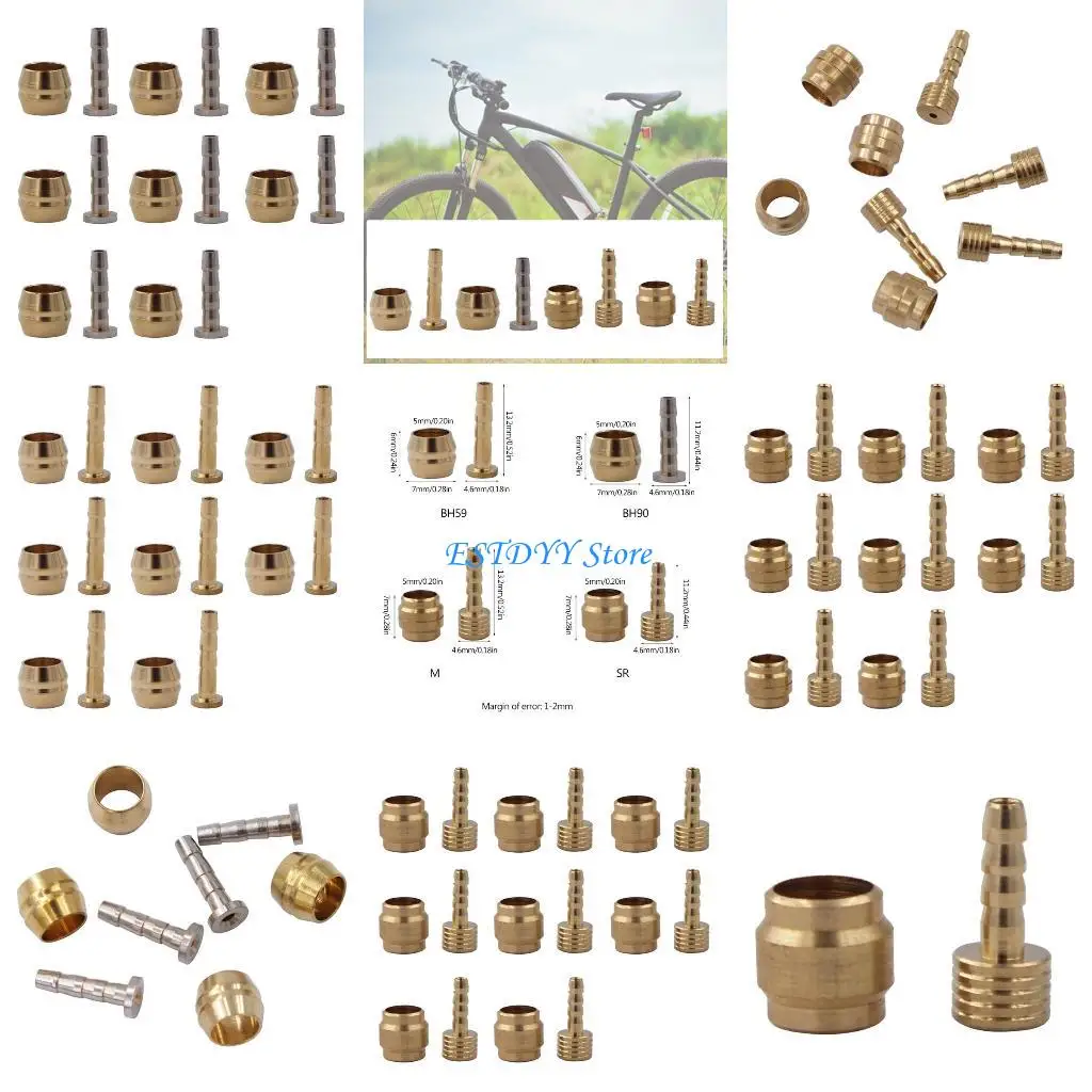 

G6DE 8Pcs Bicycles Brake & Brass Connecting Insert Set Brake Hose Repair Tools for Bike Hydraulic Disc Brake Hose