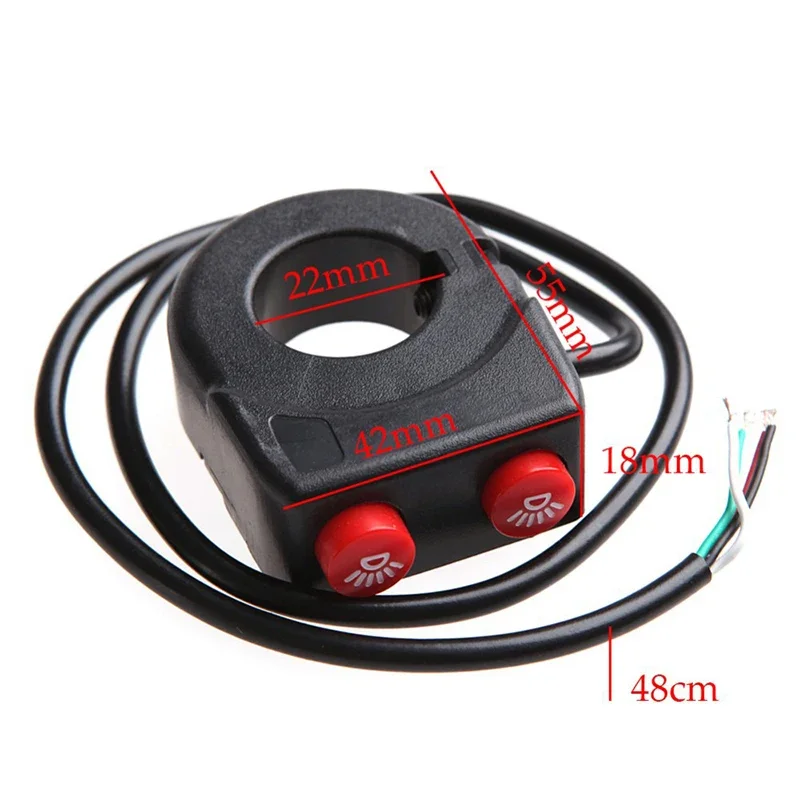 22mm Handlebar Horn and Headlight Combination Button Switch for Motorcycle ATV Scooter Electric Bicycle Universal Refit Parts