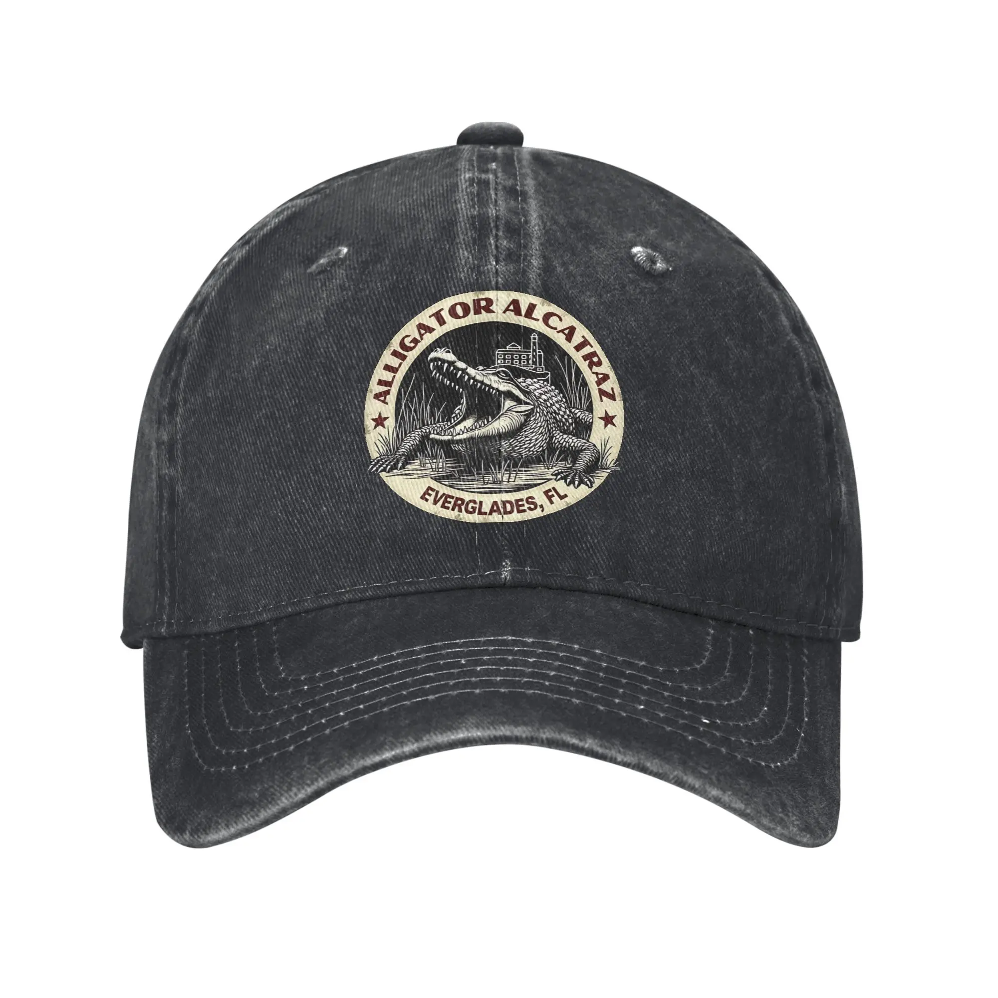 

Vintage Florida Alligator Alcatraz Everglades Baseball Caps Unisex Distressed Washed Snapback Cap Unstructured Soft Caps Hat