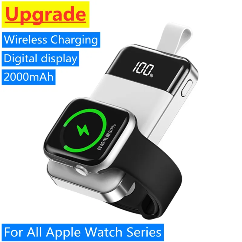 

2000mAh Power Bank Portable Watch Charger for Apple Watch iWatch 1-10 SE External Battery PowerBank Magnetic Wireless Charging