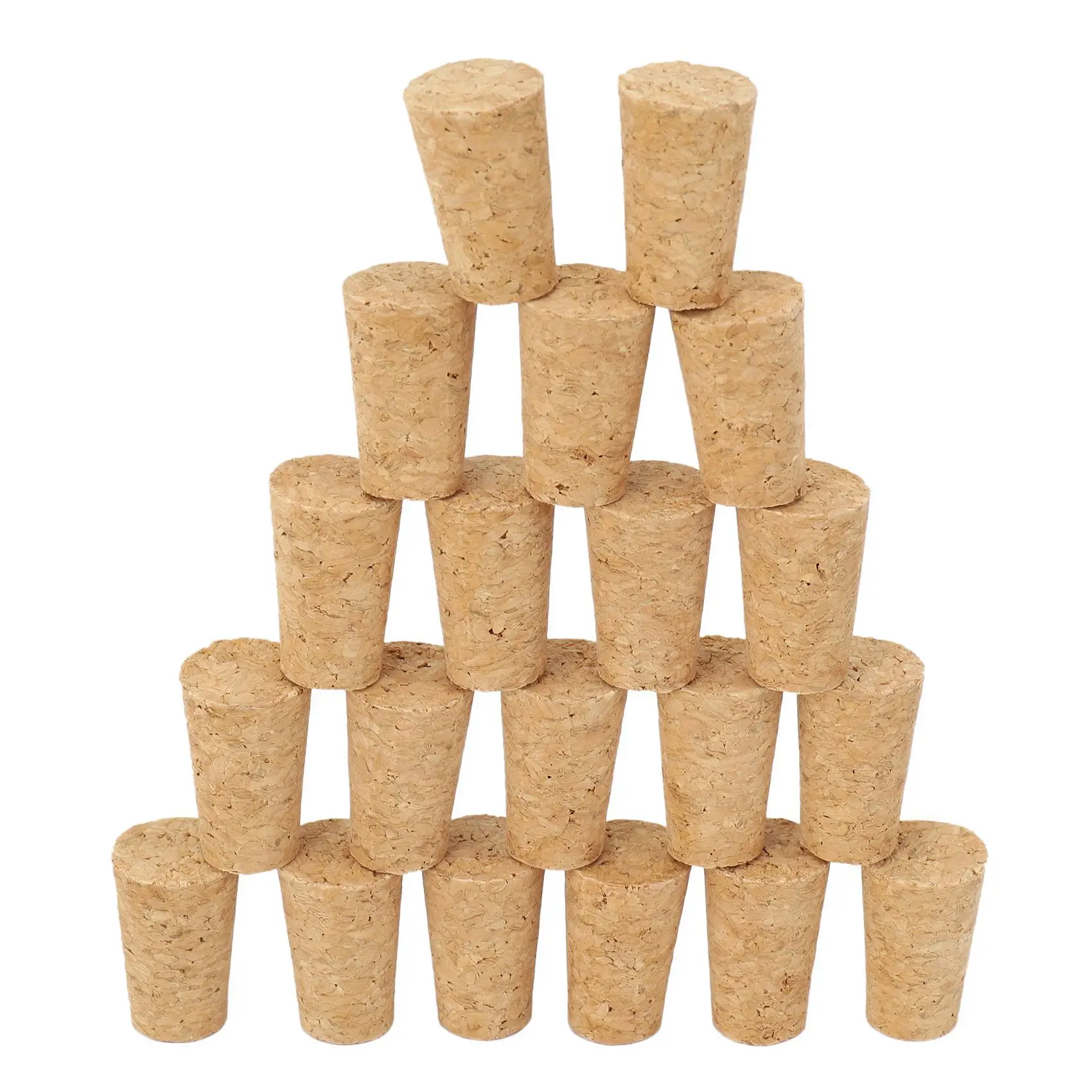 

Y50A-200Pcs Natural Wood Corks Wine Stopper Wood Bottle Stopper Cone Type Wine Bottle Corks Plug