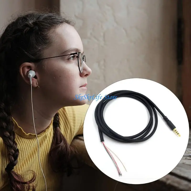 

E65E Flexible 1.5M Headsets Cable For Headphones, Improve Durability And Sound Clearly Superior Nylon Wire Not Tangling