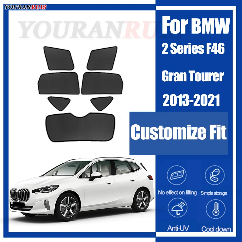 

Custom For BMW 2 Series F46 Gran Tourer Car Side Windows Sunshade Curtains Mesh Heat Insulation Protect Privacy Accessories