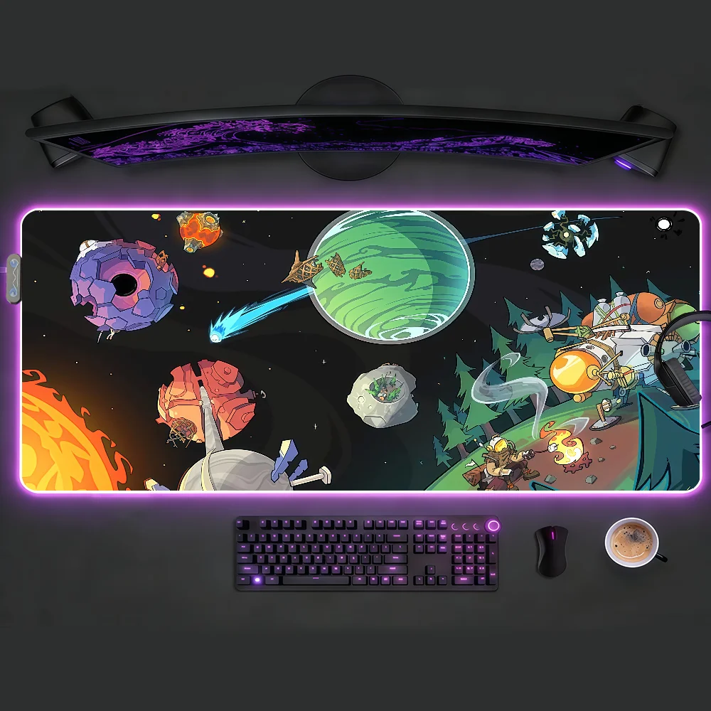 

Outer Wilds Mouse Pad Waterproof RGB LED Light Colorful Game Keyboard Non-slip Cover Desk-mat Surface