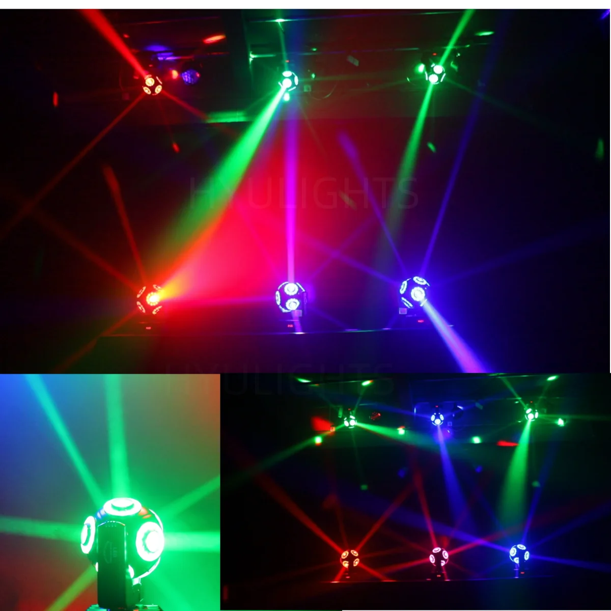 Imagem -06 - Rgbw 4in1 com Halo Rgb 3in1 Levou Feixe de Luz de Futebol Movendo a Cabeça dj Bar Stage Efeito Luz 8x15w